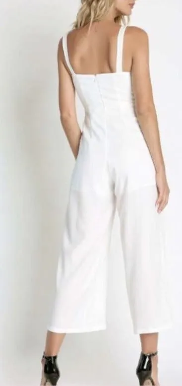 Thick Strap Wide Leg Crop Jumpsuit