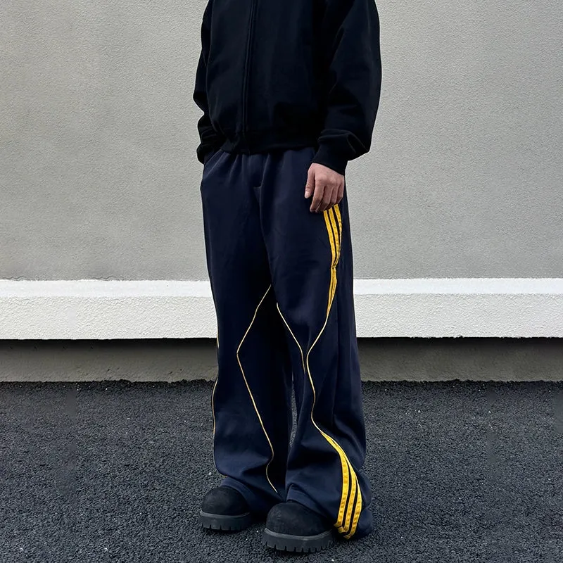 Three-Stripe Wide-Leg Pants
