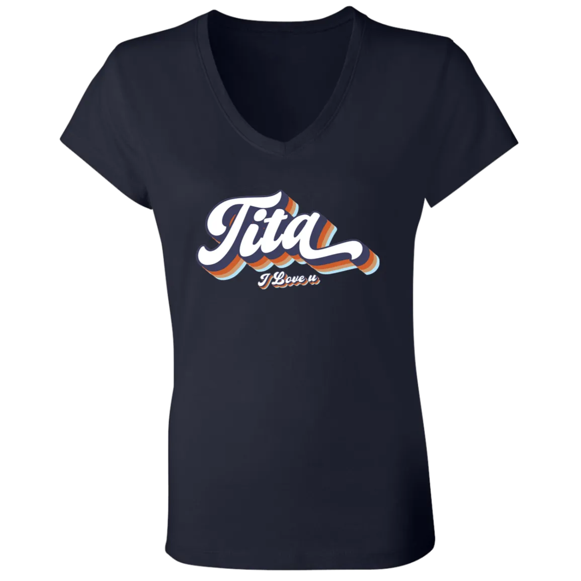 Tita I Love U Ladies Jersey V-Neck T-Shirt
