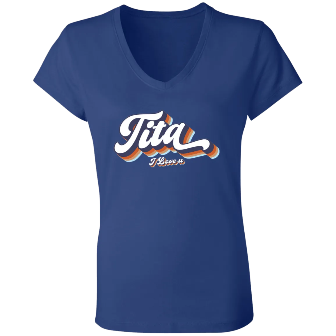 Tita I Love U Ladies Jersey V-Neck T-Shirt