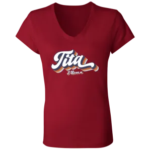 Tita I Love U Ladies Jersey V-Neck T-Shirt