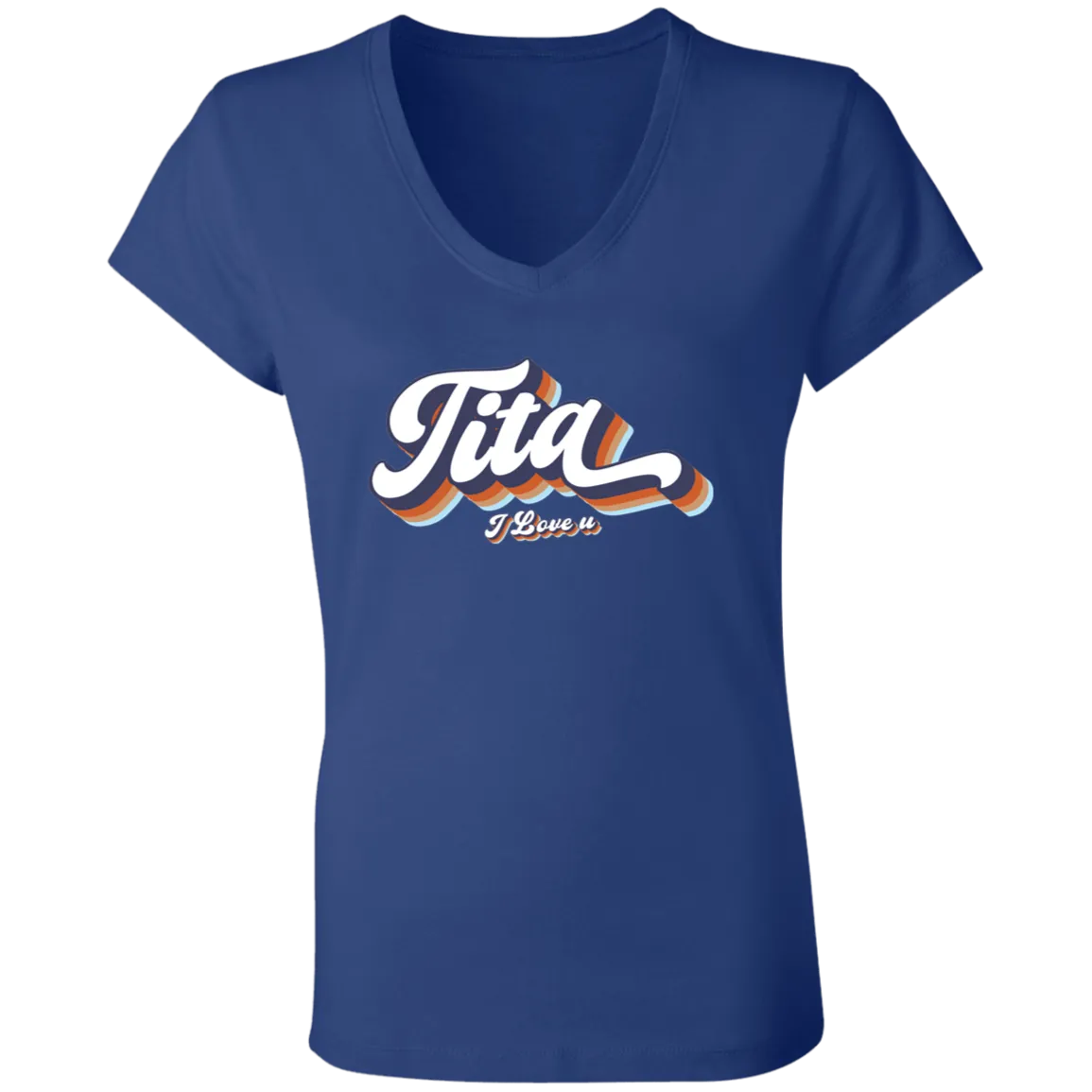 Tita I Love U Ladies Jersey V-Neck T-Shirt