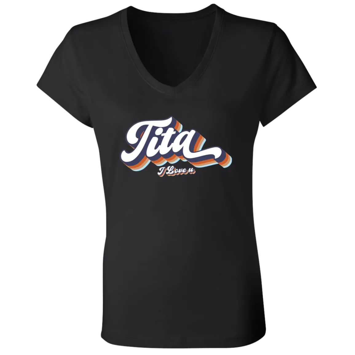 Tita I Love U Ladies Jersey V-Neck T-Shirt