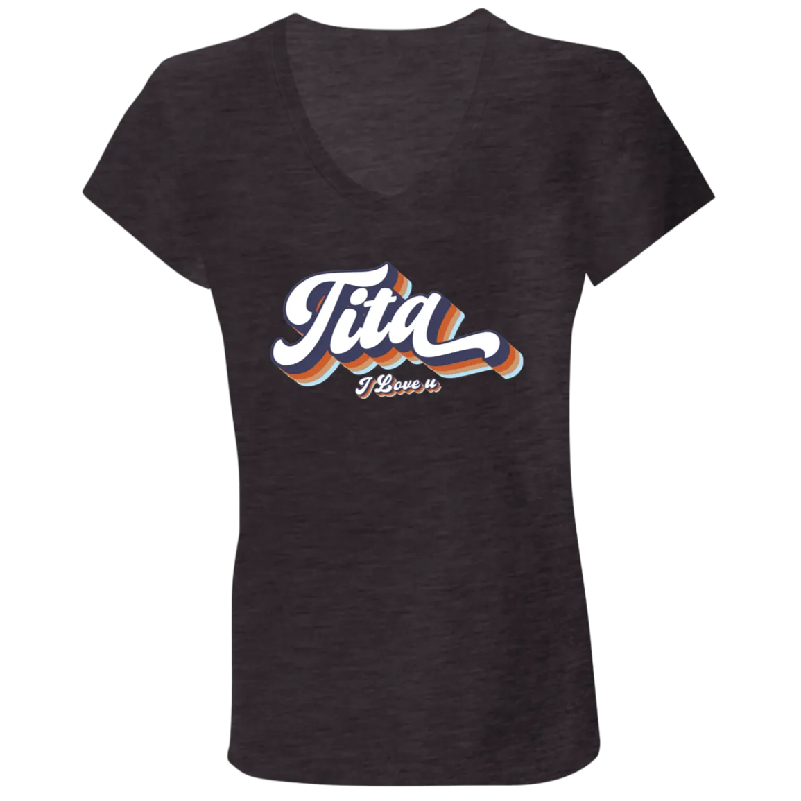Tita I Love U Ladies Jersey V-Neck T-Shirt