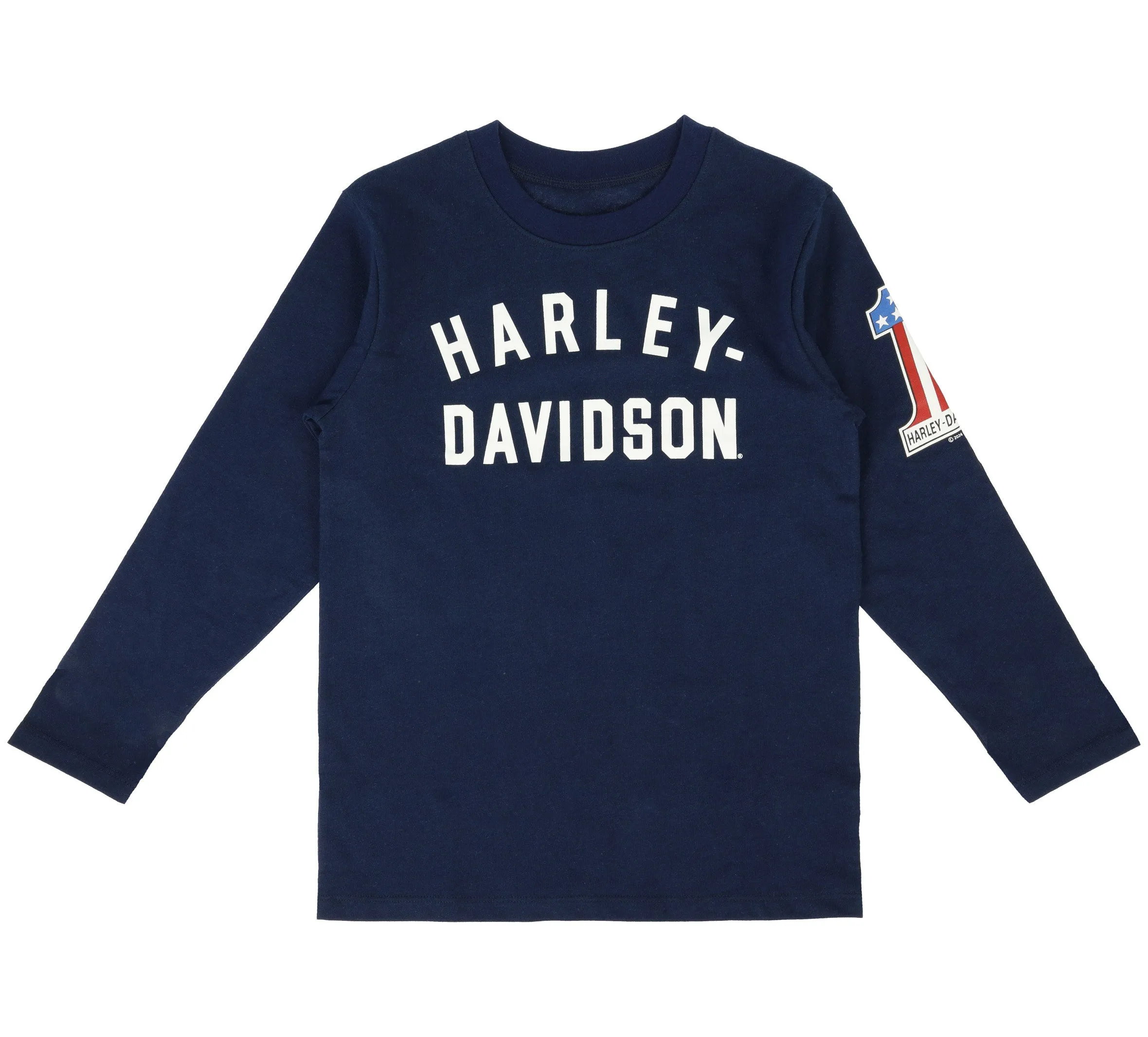 Toddler Boy's # 1  Long Sleeve Tee - Navy