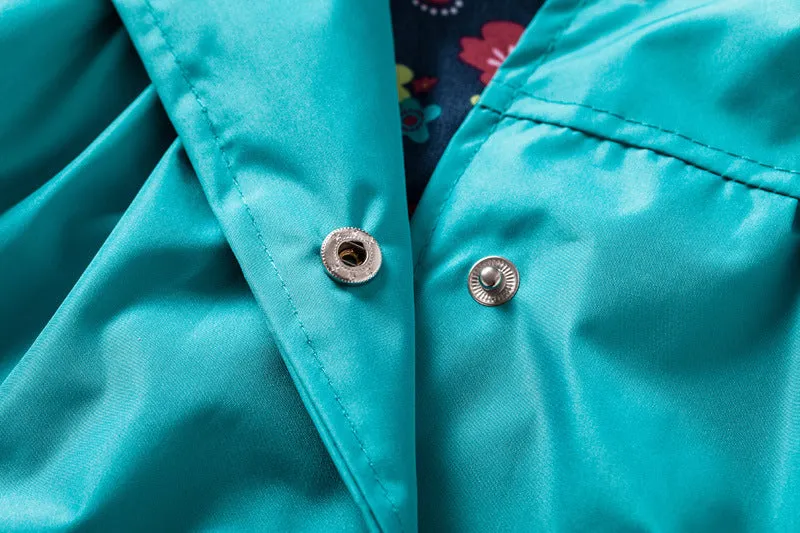 Toddler Girls Spring Flowers Raincoat Jacket