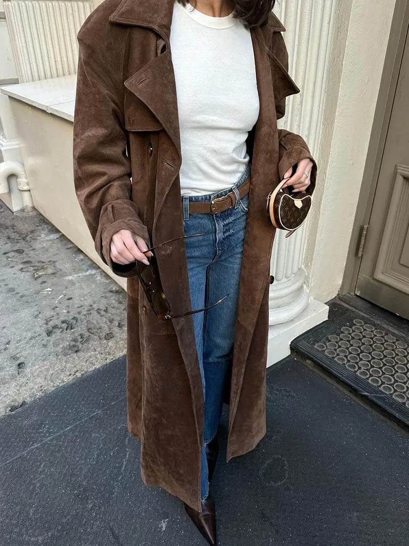 Trench Belle™ | Women's Classic Long Trench Coat | Water-Resistant Fabric, Stylish Belted Design & Comfortable Fit