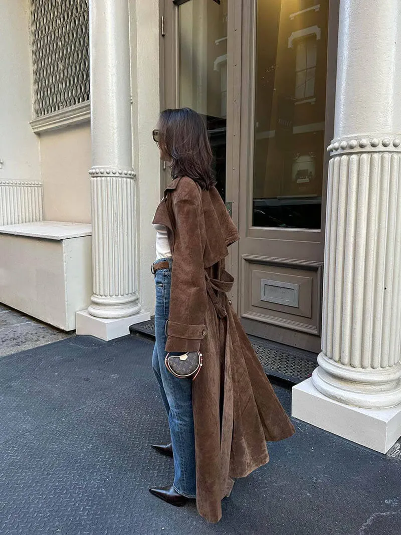 Trench Belle™ | Women's Classic Long Trench Coat | Water-Resistant Fabric, Stylish Belted Design & Comfortable Fit