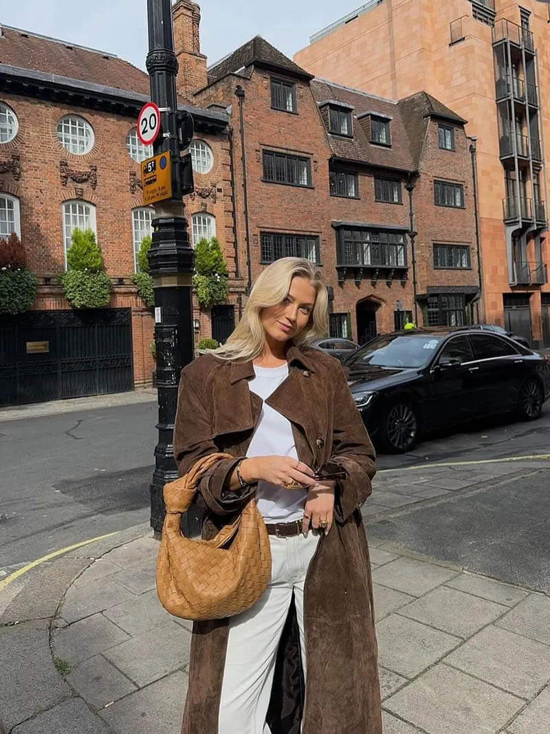 Trench Belle™ | Women's Classic Long Trench Coat | Water-Resistant Fabric, Stylish Belted Design & Comfortable Fit