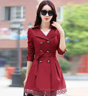 Trench Coat Spring Korean Large Code Lace Slim