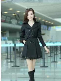 Trench Coat Spring Korean Large Code Lace Slim