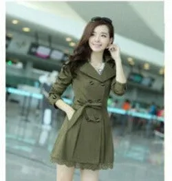 Trench Coat Spring Korean Large Code Lace Slim