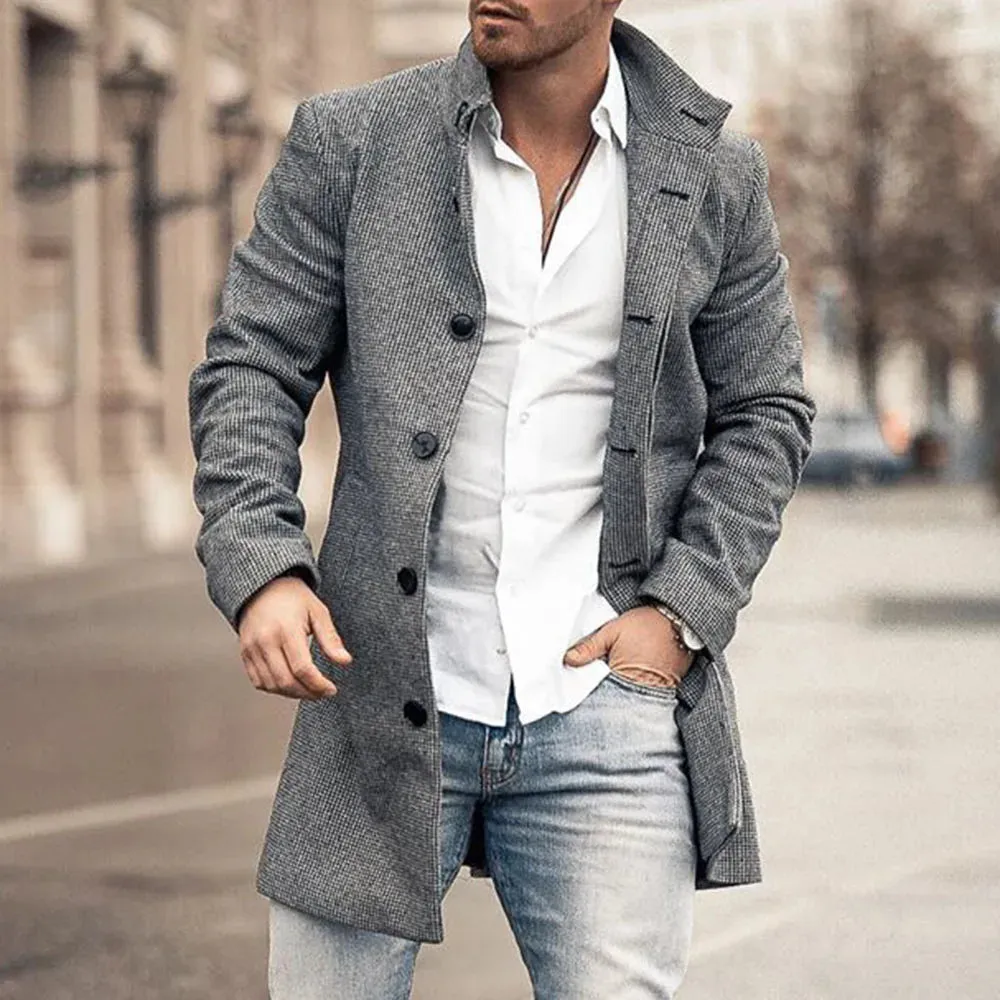 TrenchGuard™ | Men's Straight Trench Coat | Water-Resistant Fabric, Stylish Design & Warm Insulation