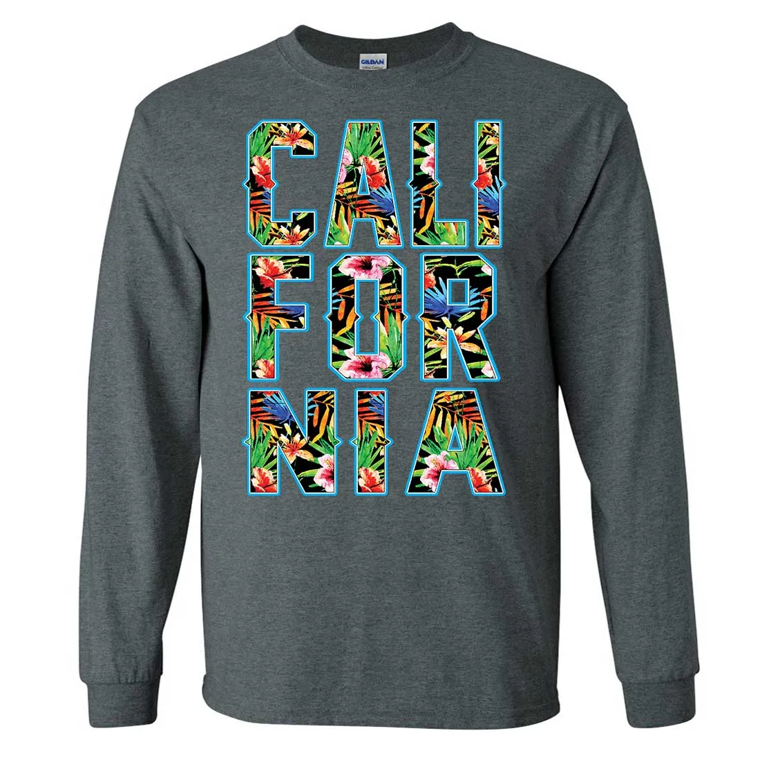 Tropical California Floral Print Long Sleeve Shirt