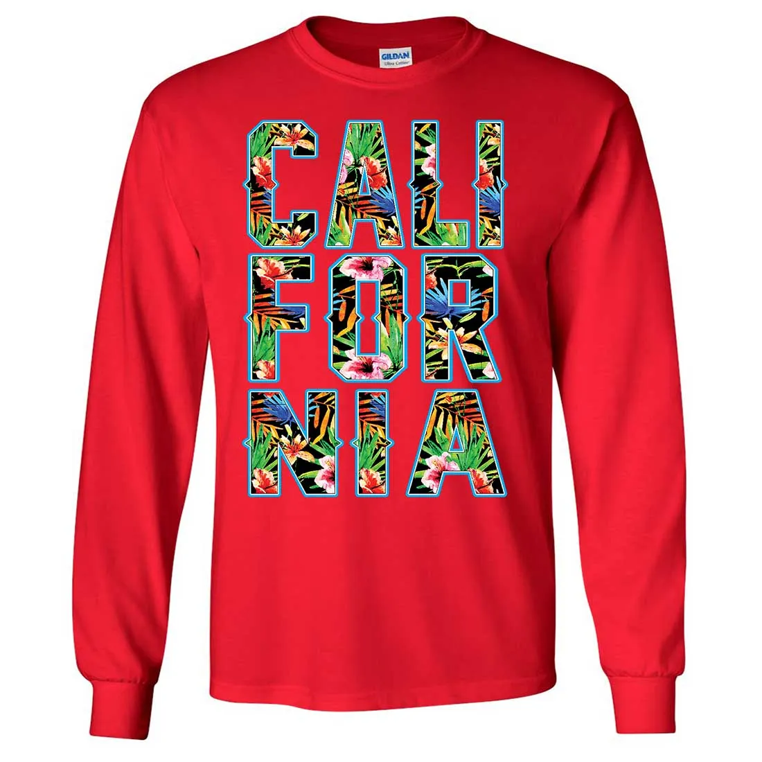 Tropical California Floral Print Long Sleeve Shirt