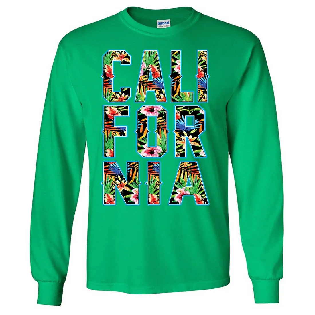 Tropical California Floral Print Long Sleeve Shirt