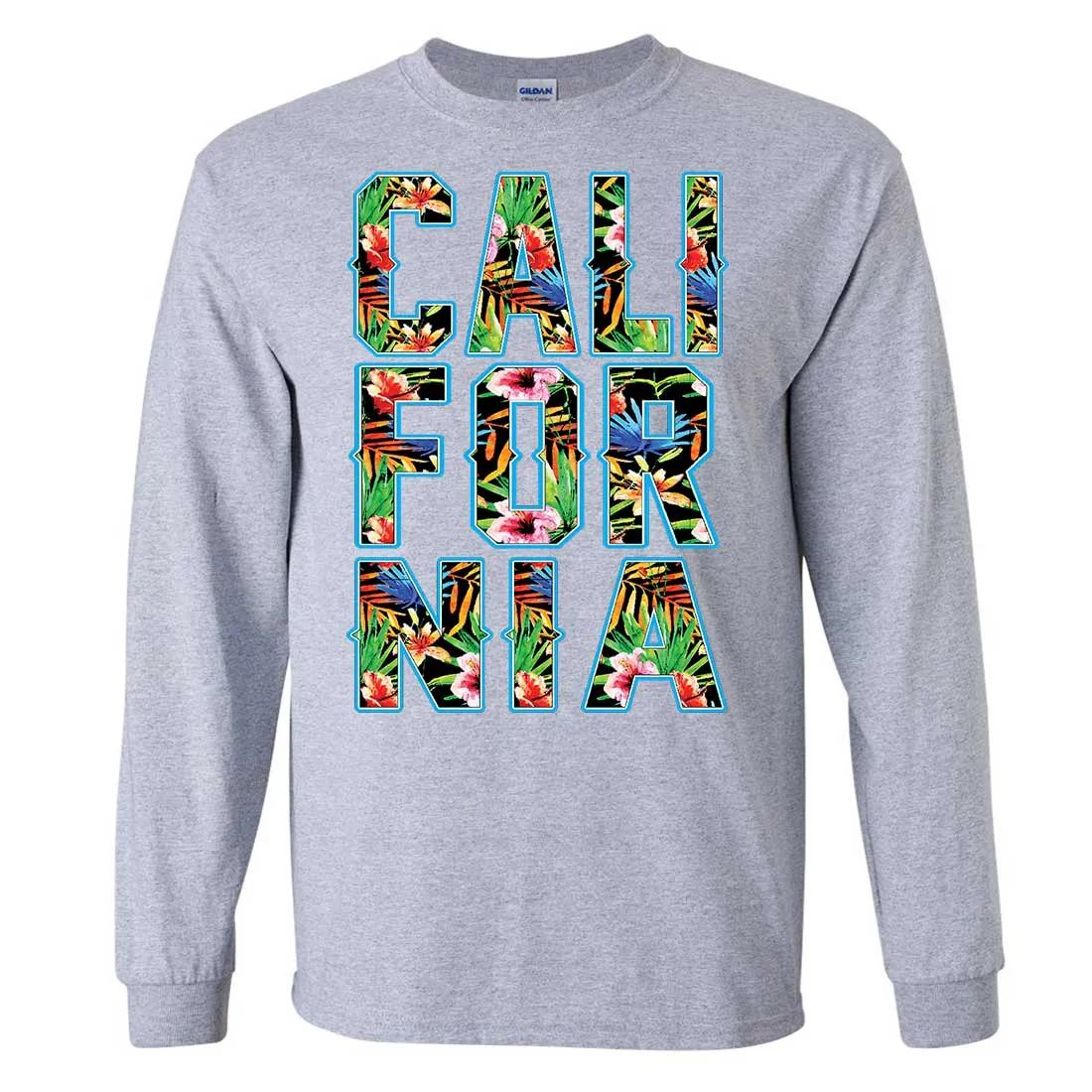 Tropical California Floral Print Long Sleeve Shirt