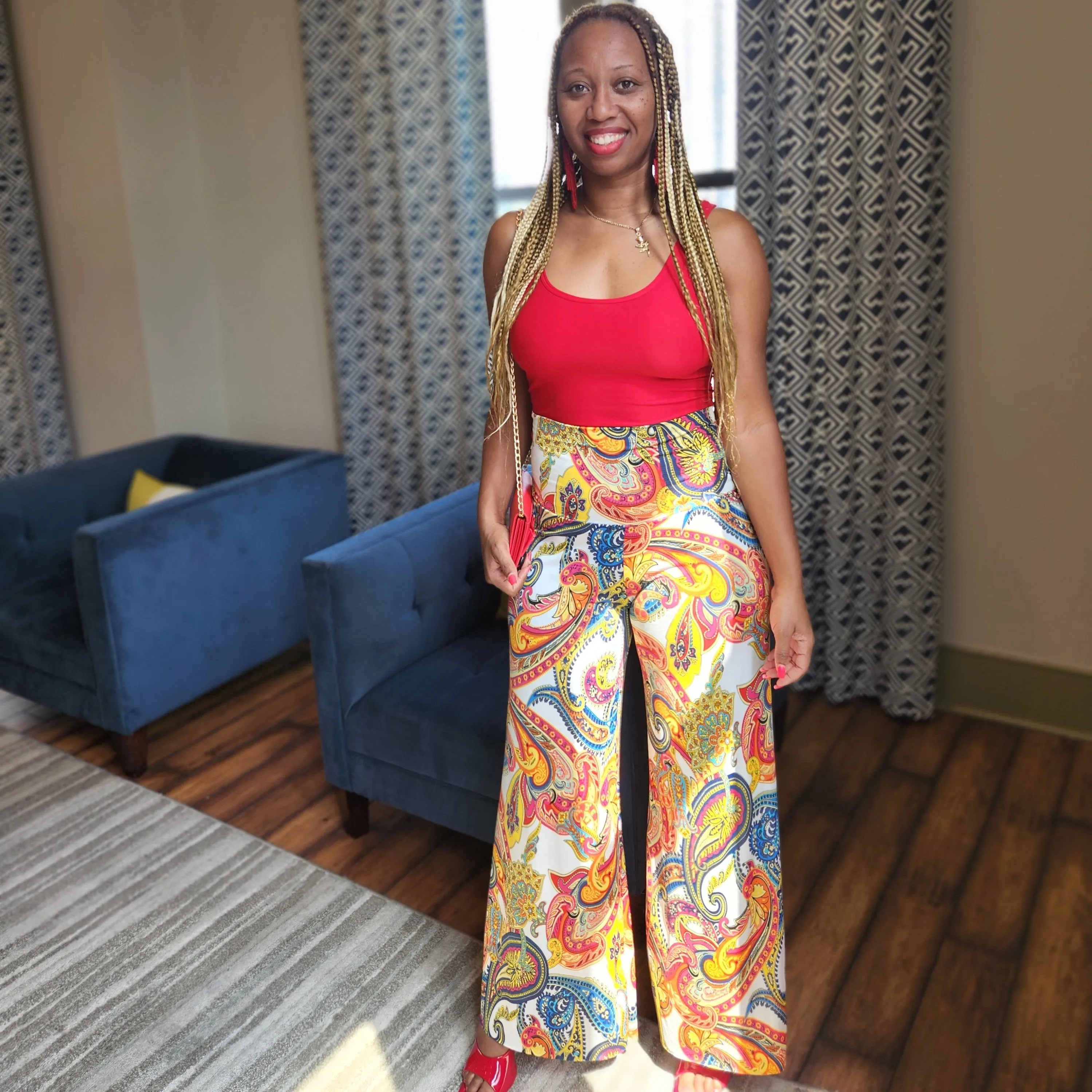 True Colors | Paisley Print High Waist Palazzo Pant