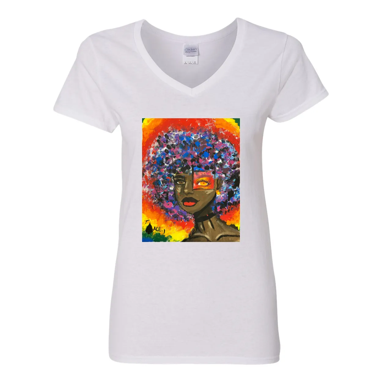 [TRUE COLORS] Women's V-Neck T-Shirt