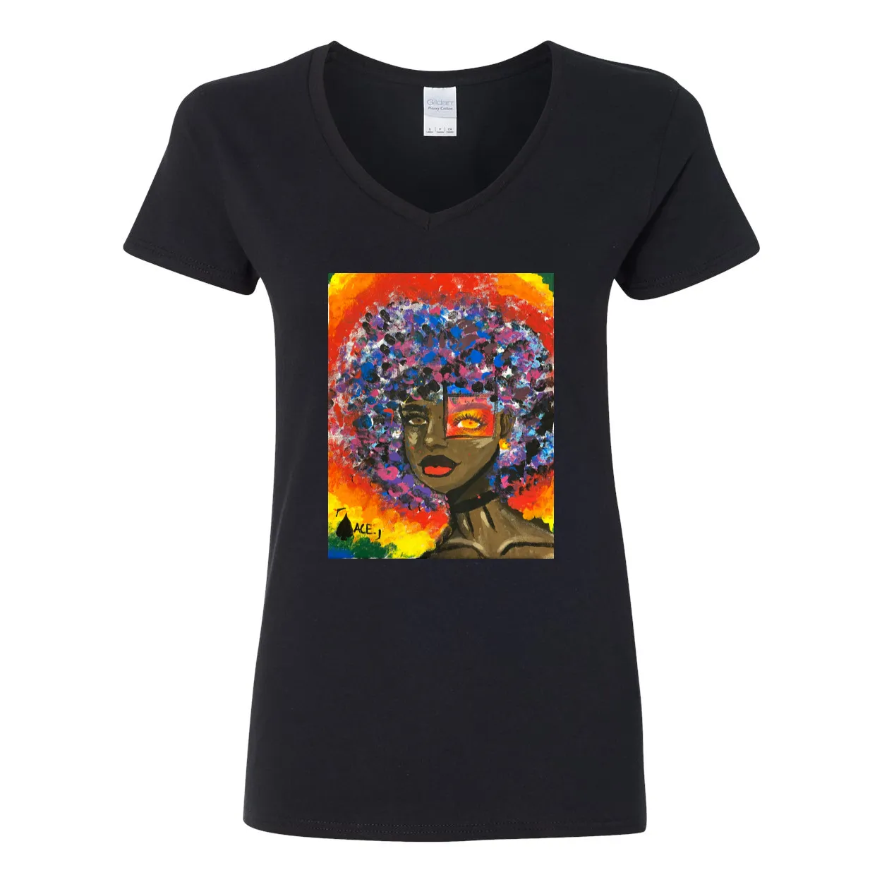 [TRUE COLORS] Women's V-Neck T-Shirt