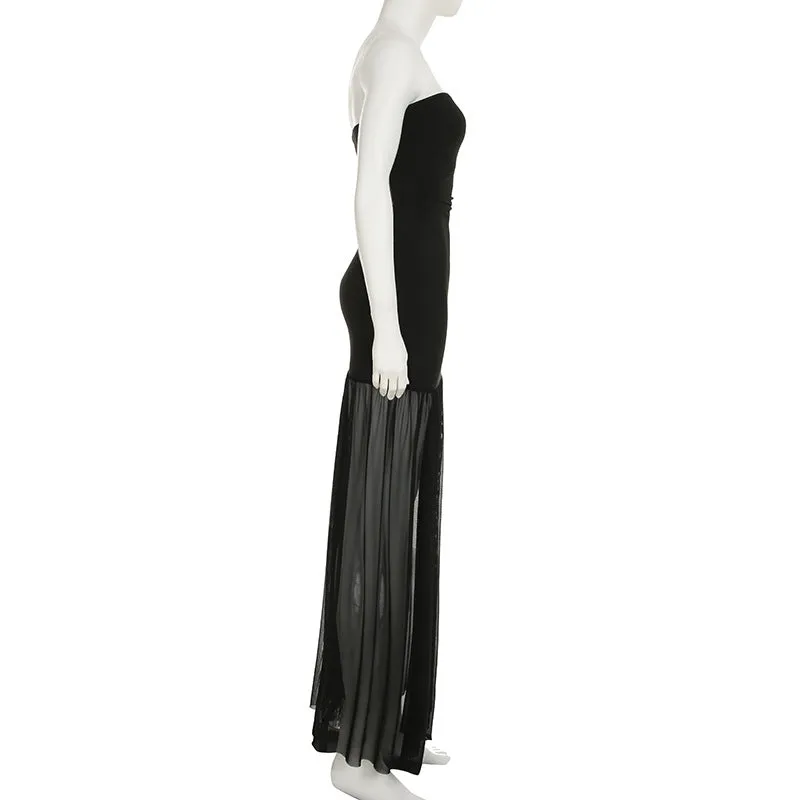Tube Sheer Skirt Maxi Dress