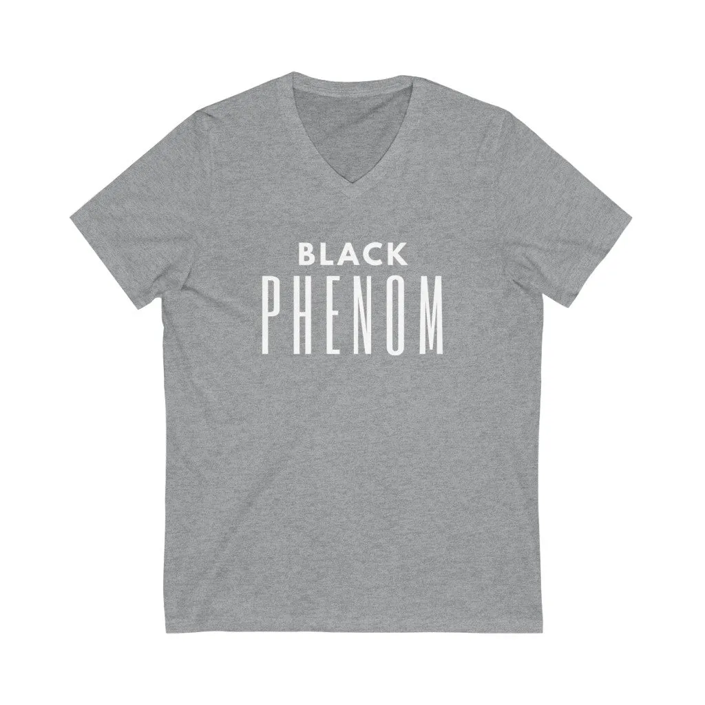 Unisex Jersey Short Sleeve V-Neck Tee (Black Love Rocks Original Design - PHENOM)