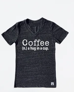 Unisex Tri-Blend V-Neck T-Shirt Coffee A Hug In A Cup