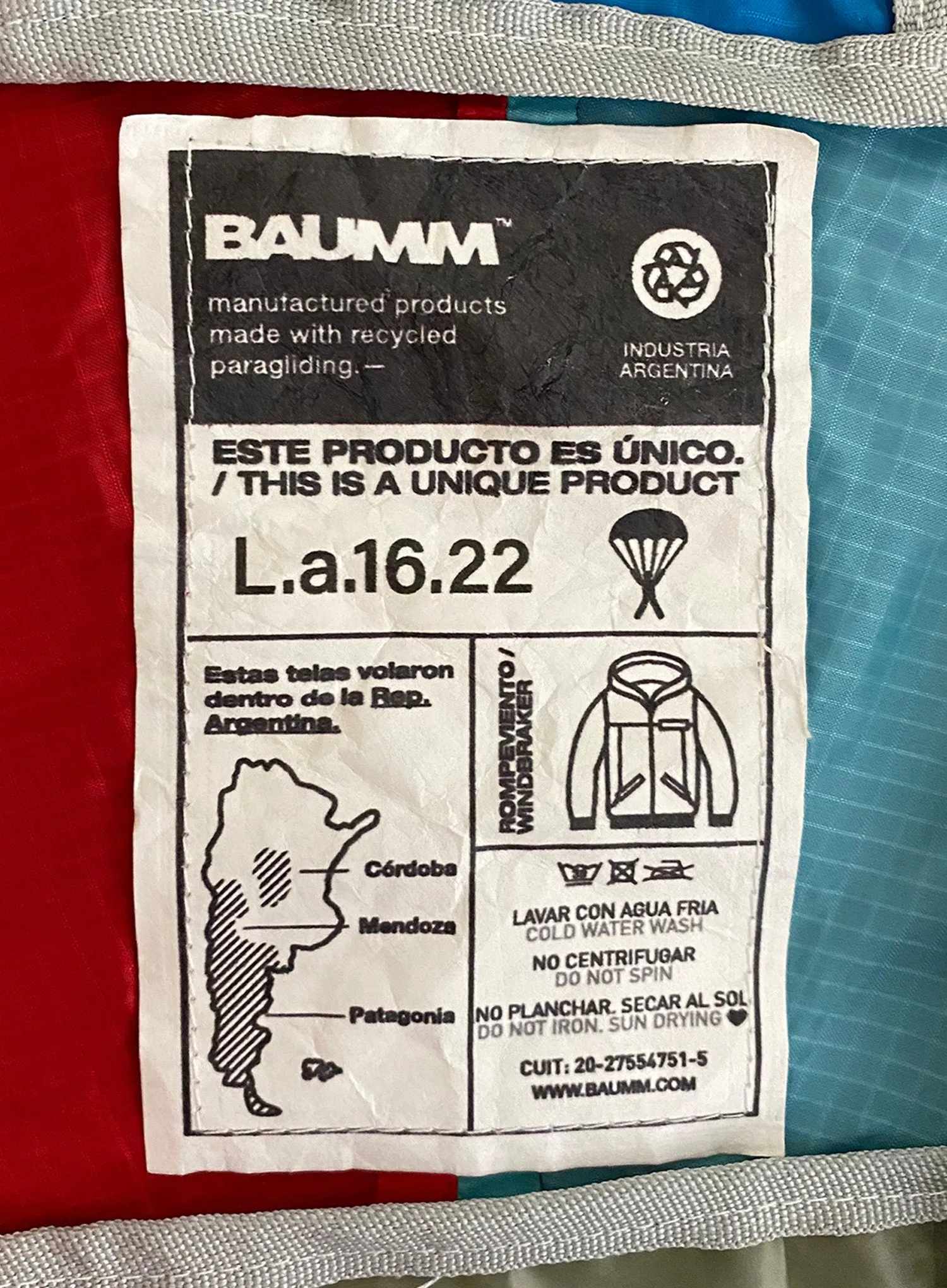 Upcycled Parachute Jacket (Large - L.a.16.22)