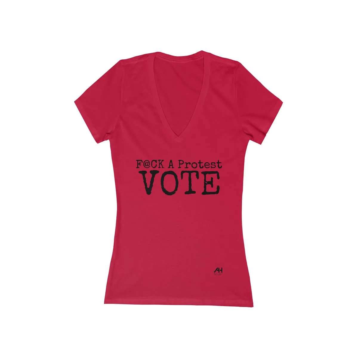 V-Neck F@CK A Protest Women's Jersey Short Sleeve Deep V-Neck Tee