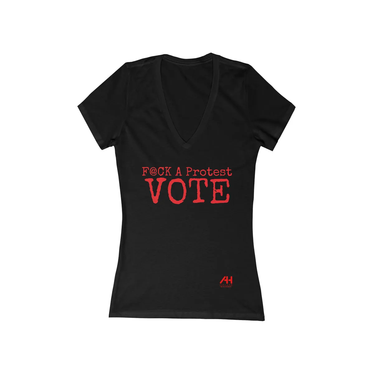 V-Neck F@CK A Protest Women's Jersey Short Sleeve Deep V-Neck Tee