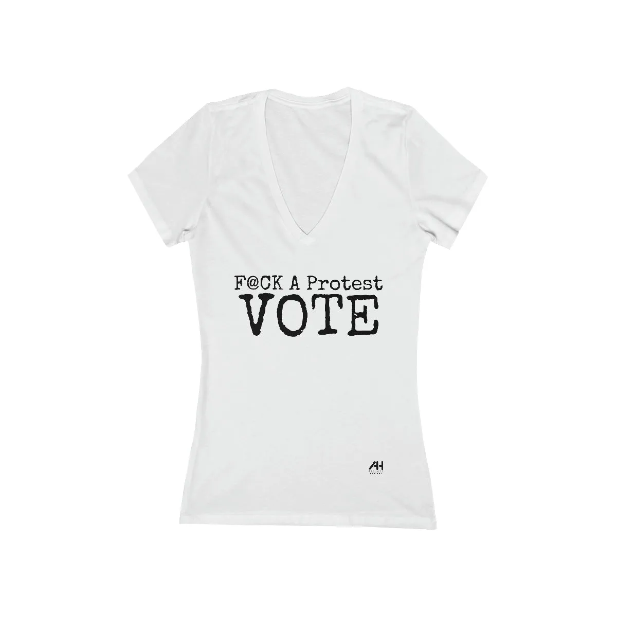 V-Neck F@CK A Protest Women's Jersey Short Sleeve Deep V-Neck Tee