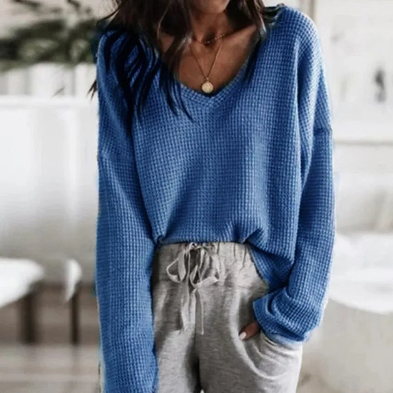 V Neck Long Sleeve Casual Top