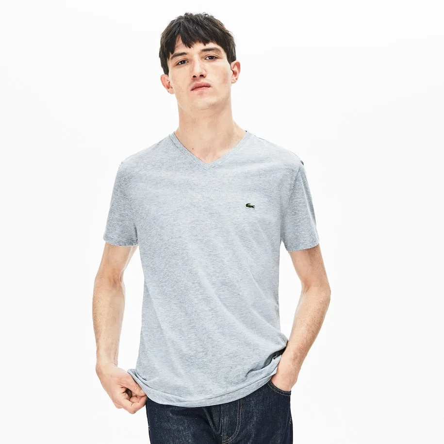 V-Neck Pima Cotton T-Shirt Grey