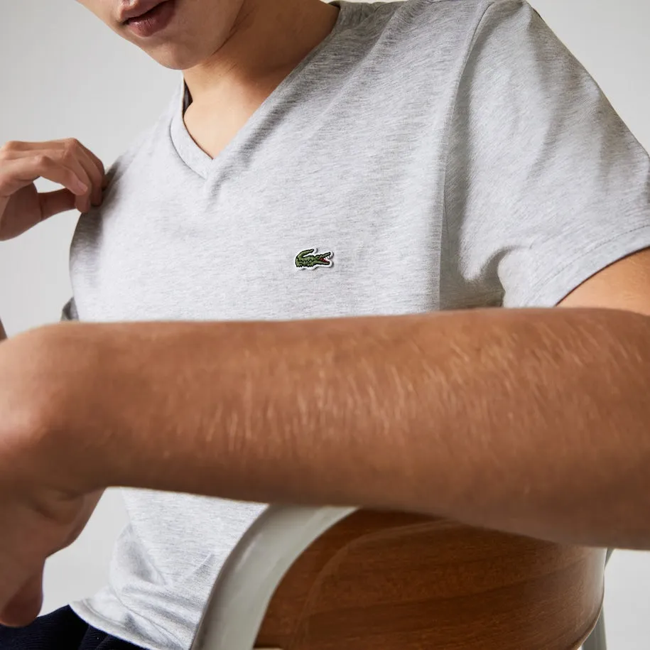 V-Neck Pima Cotton T-Shirt Grey