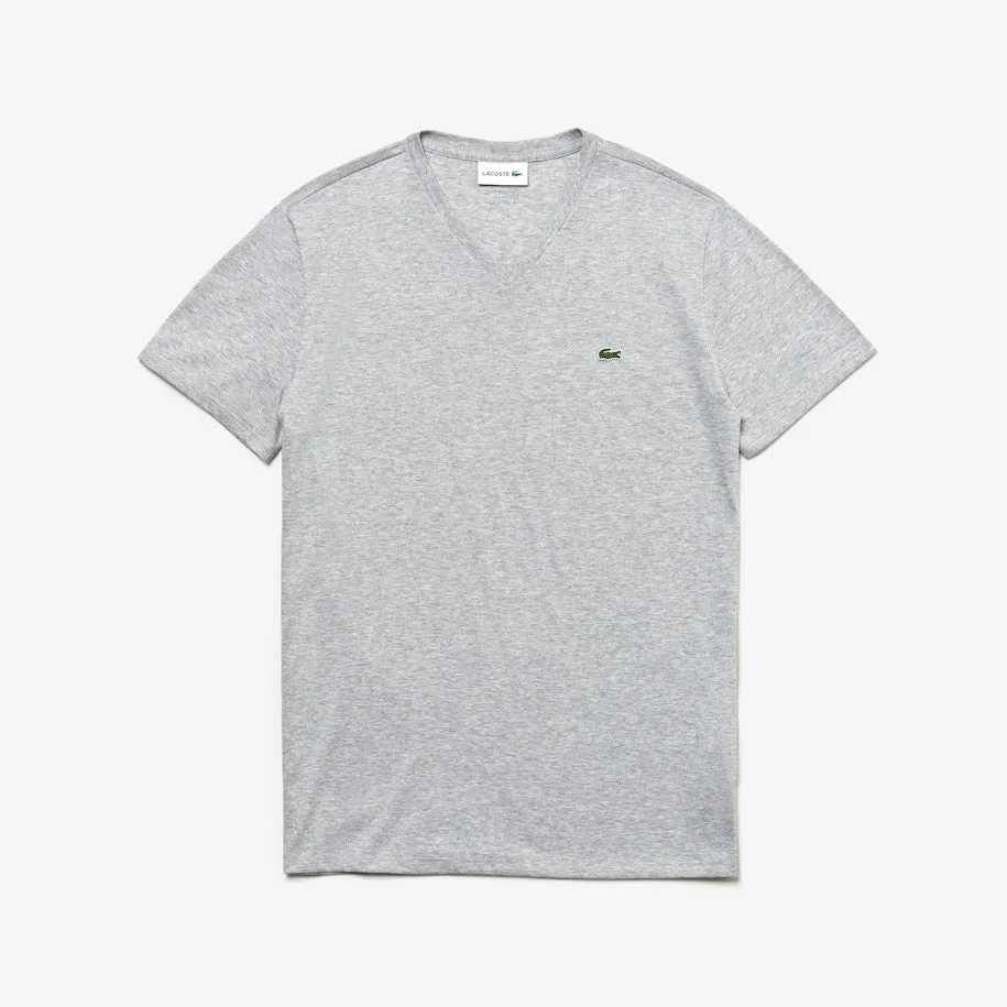 V-Neck Pima Cotton T-Shirt Grey