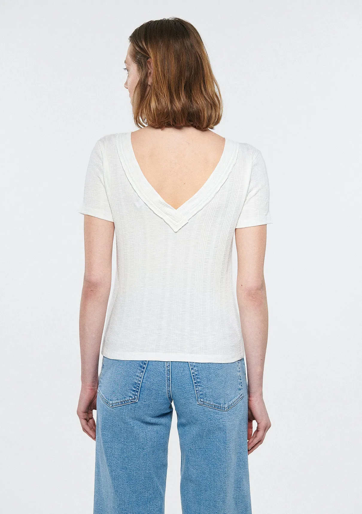 V Neck White T-Shirt