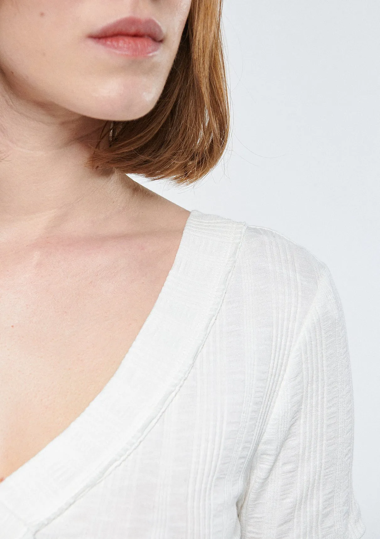 V Neck White T-Shirt