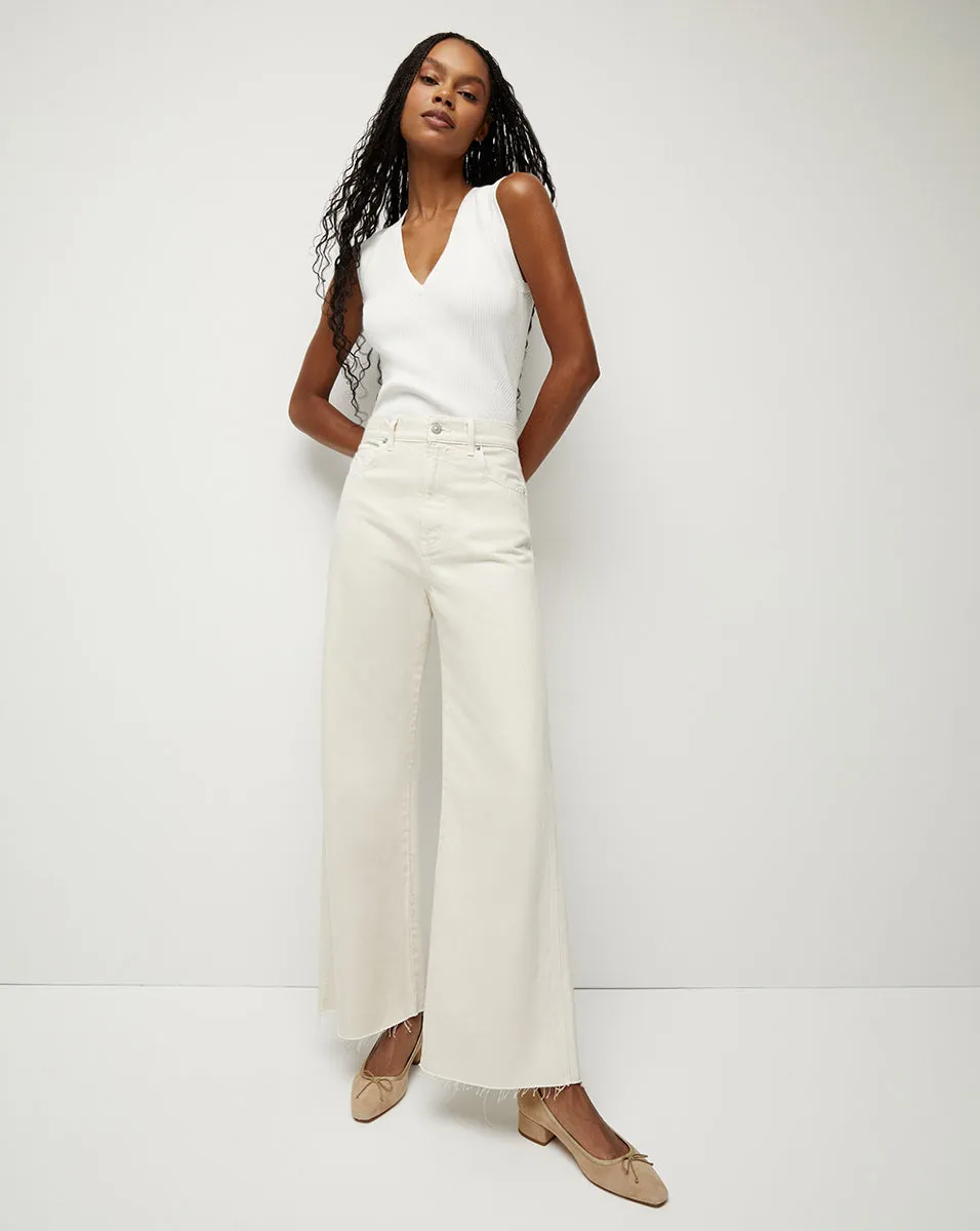 Veronica Beard Taylor Cropped High Rise Wide Jean