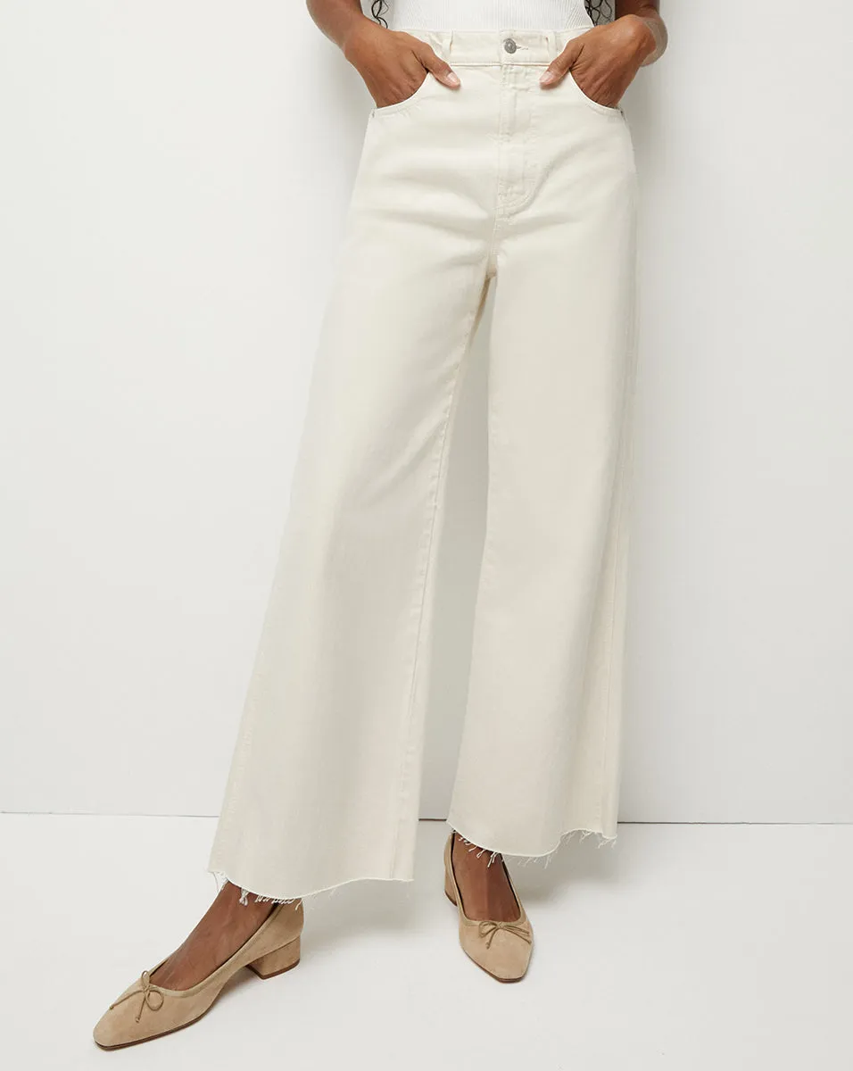 Veronica Beard Taylor Cropped High Rise Wide Jean