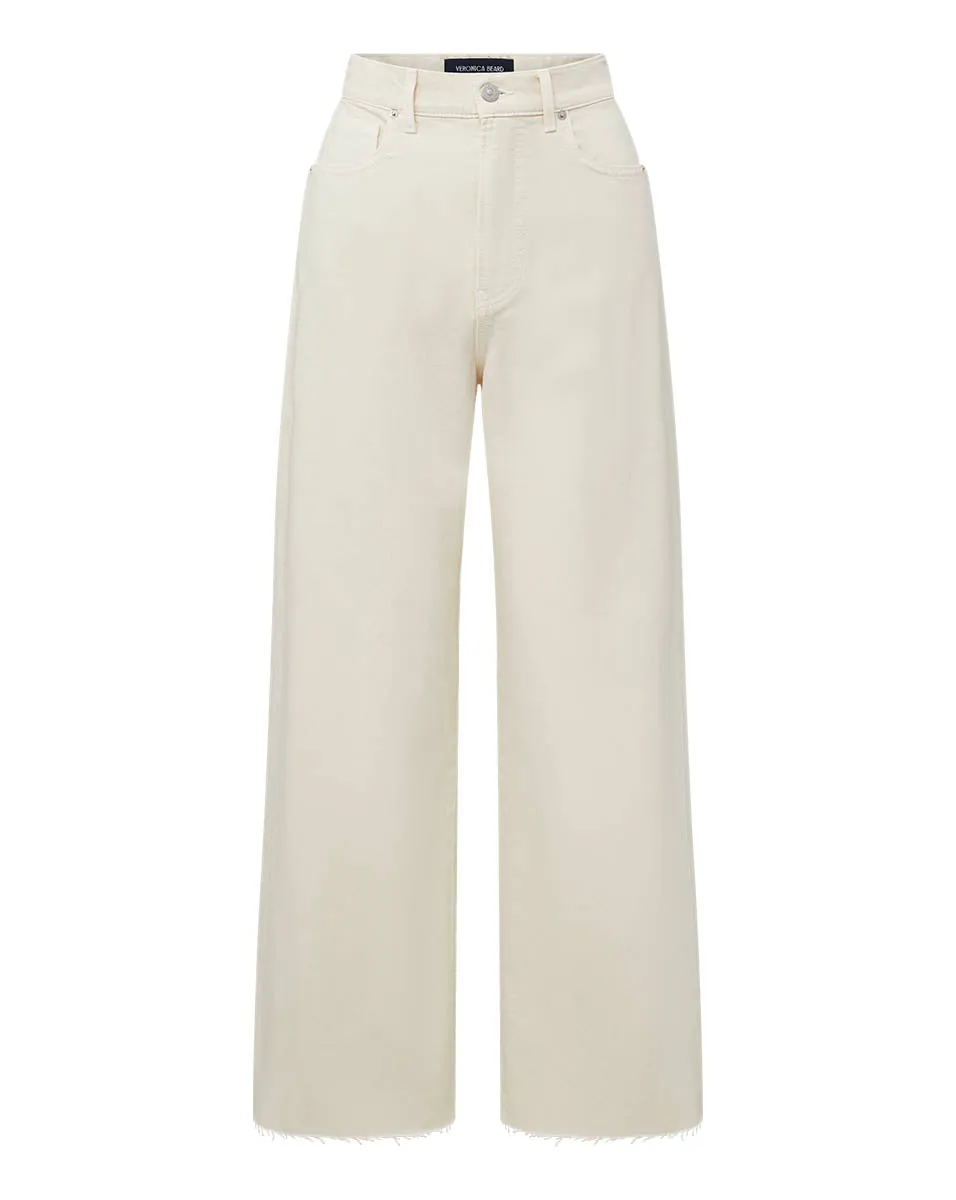 Veronica Beard Taylor Cropped High Rise Wide Jean
