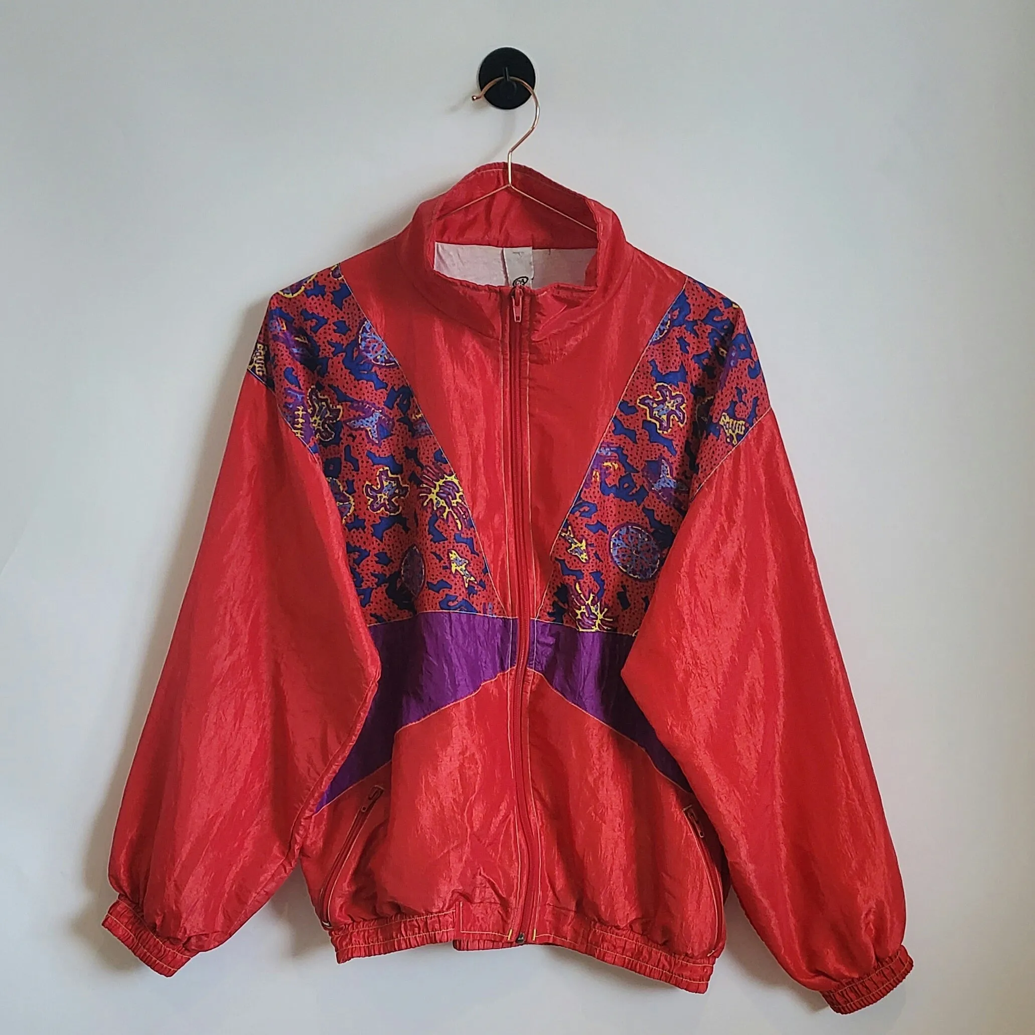 Vintage 90s Funky Print Festival Windbreaker Jacket | Size M