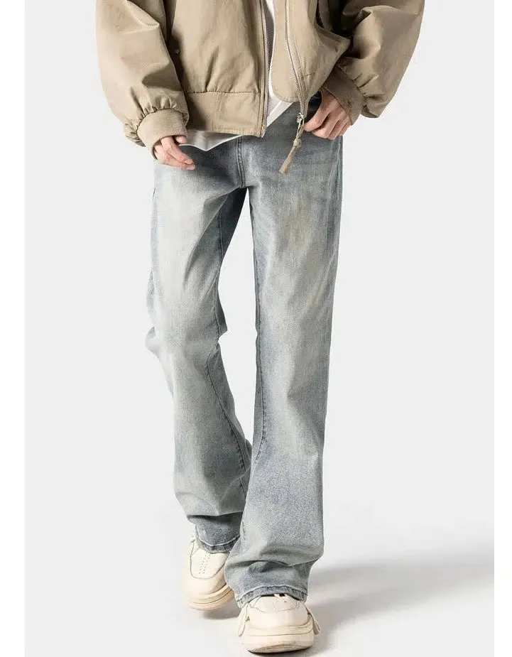 Washed Slim Fit Straight Leg Jeans