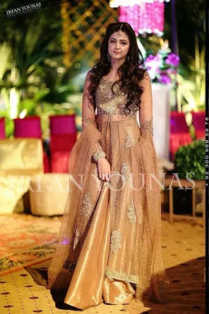 Wedding party maxi with dabka nagh threds and cutwork Model #P 233