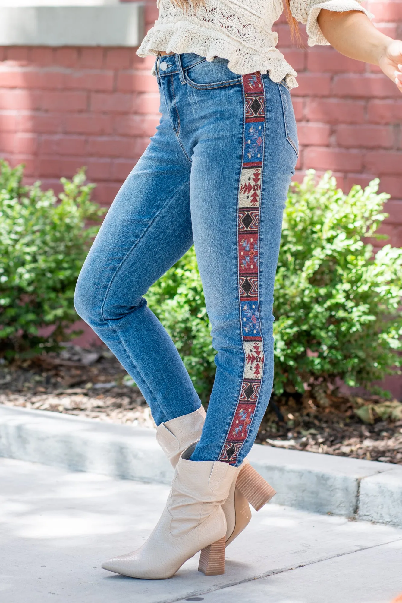 Western Print Mid Rise Relaxed Fit