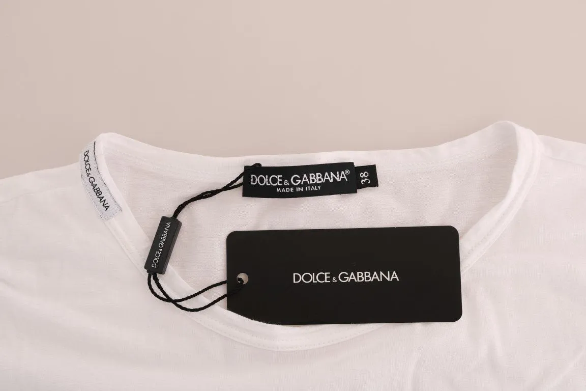 White Cotton Logo Crewneck T-Shirt