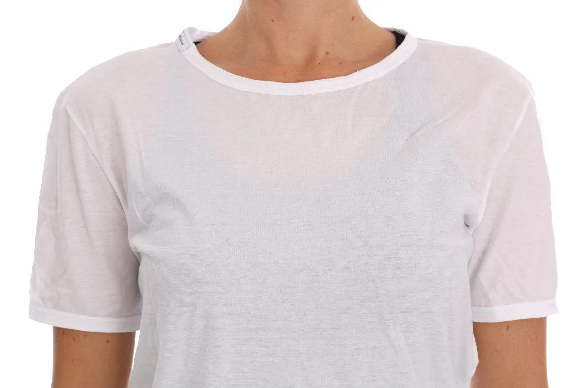 White Cotton Logo Crewneck T-Shirt