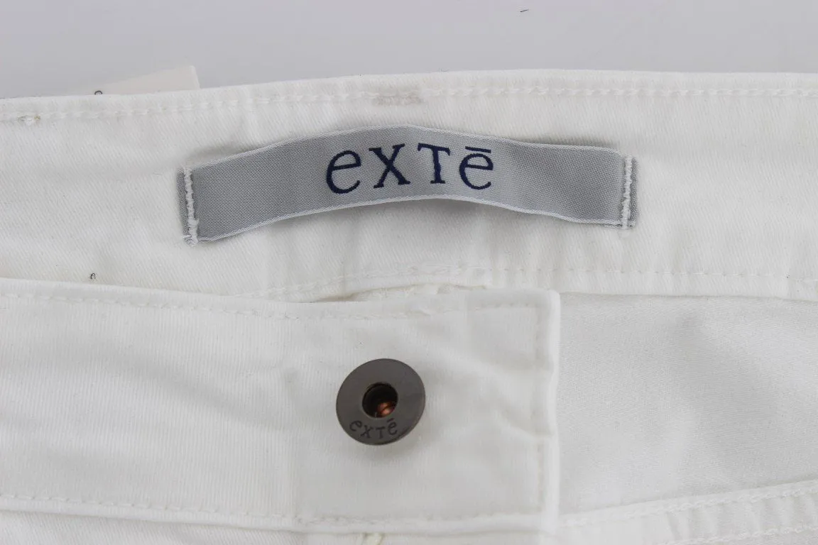 White Cotton Stretch Slim Fit Jeans