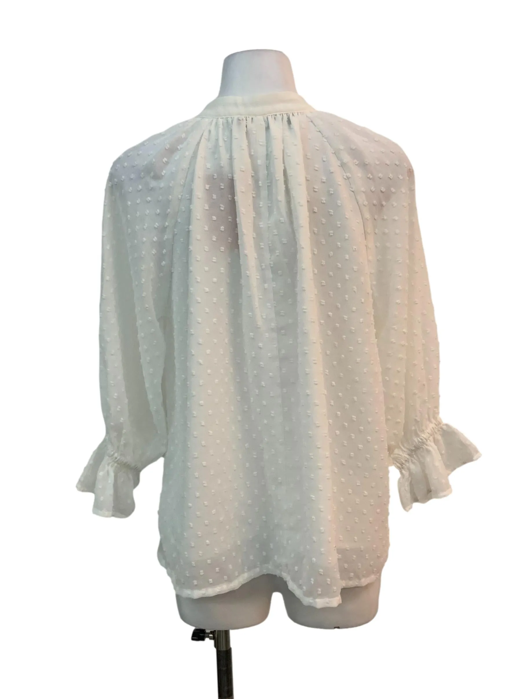 White Textured Blouse