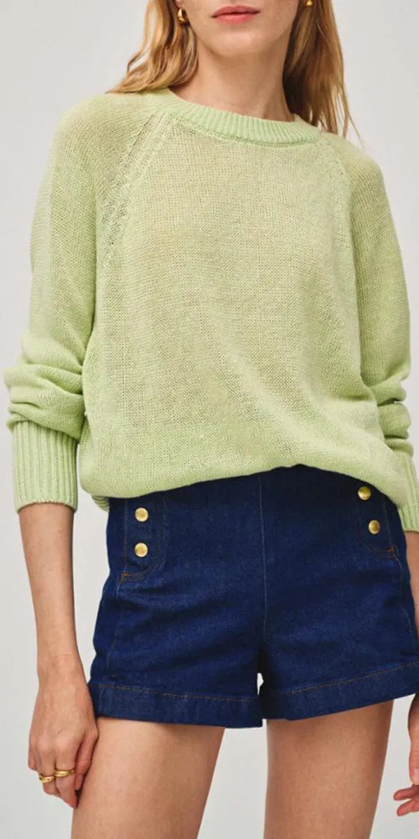 White   Warren Linen Marled Sweatshirt