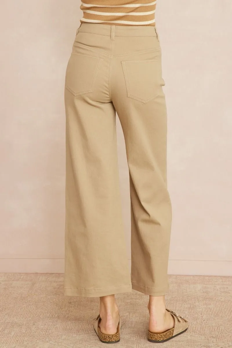 Wide Leg Denim {Tan}